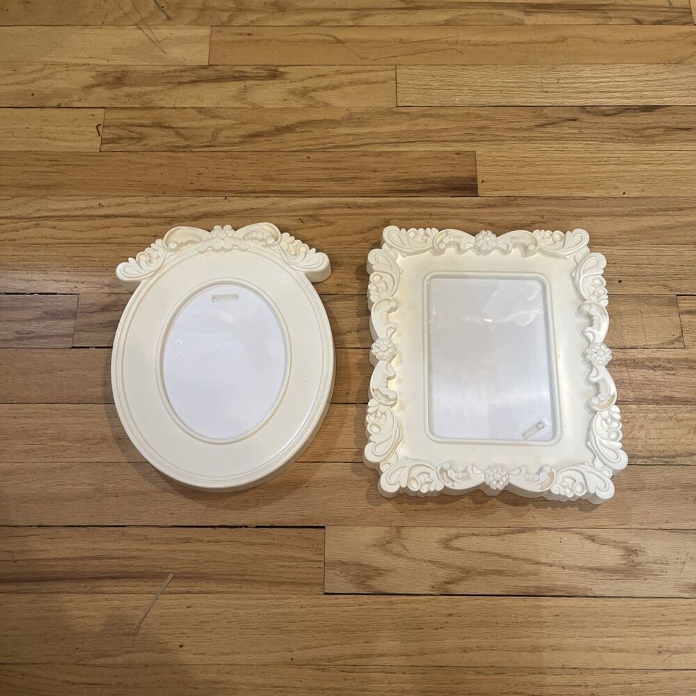 2 IKEA KVILL Ornate , Ivory-colored Photo or Art Frame Set